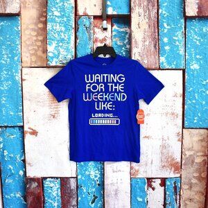 Kids Boys Wonder Nation T-Shirt Short Sleeve Crew Neck Loading XLARGE Blue NEW